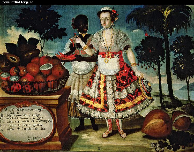 unknow artist Retrato de una senora principal con su negra esclava